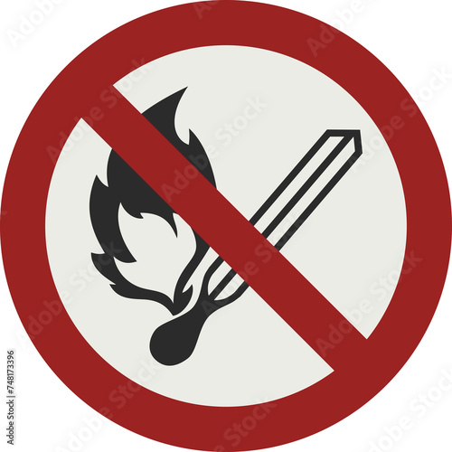 PROHIBITION SIGN PICTOGRAM, No open flame ISO 7010 – P003, PNG