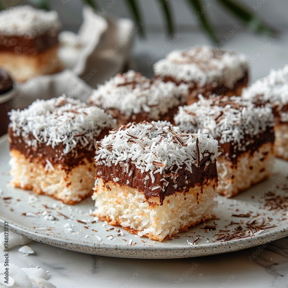 Decadent Keto Lamingtons with Chocolate and Coconut Topping