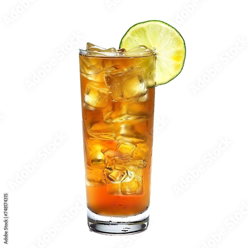 Cocktail, Longdrink, Long Island Iced Tea, freigestellt, transparenter Hintergrund, 