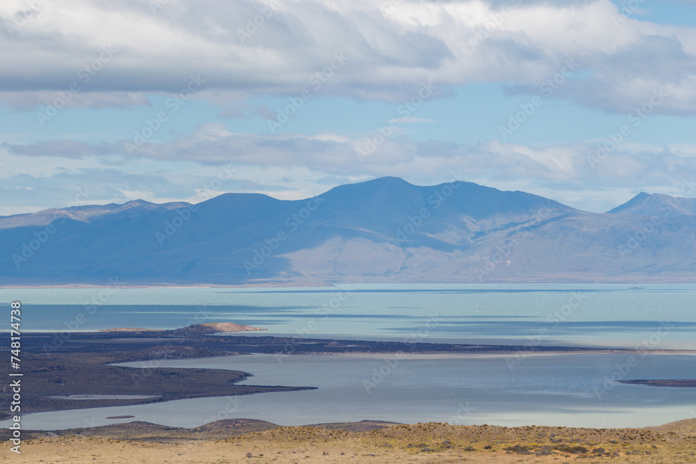 Lake Viedma with surrounding mountain landscape in El Chalten, Argentina. Seen from Condor viewpoint Lake Viedma with surrounding mountain landscape in El Chalten, Argentina. Seen from Condor viewpoint
