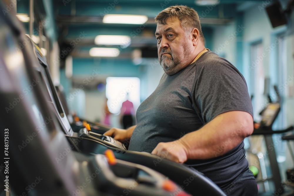A person exercising on a treadmill in a well-equipped gym focusing on their fitness and health. A person exercising on a treadmill in a well-equipped gym focusing on their fitness and health.