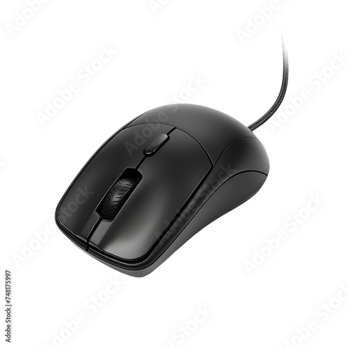 Cord Computer Mouse, isolated on white background, ,--ar 16:9 --v 6.0 