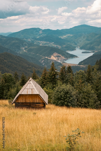 Cottage surrounded by forest high in the mountain with view on the lake, Zaovine, Tara, Serbia