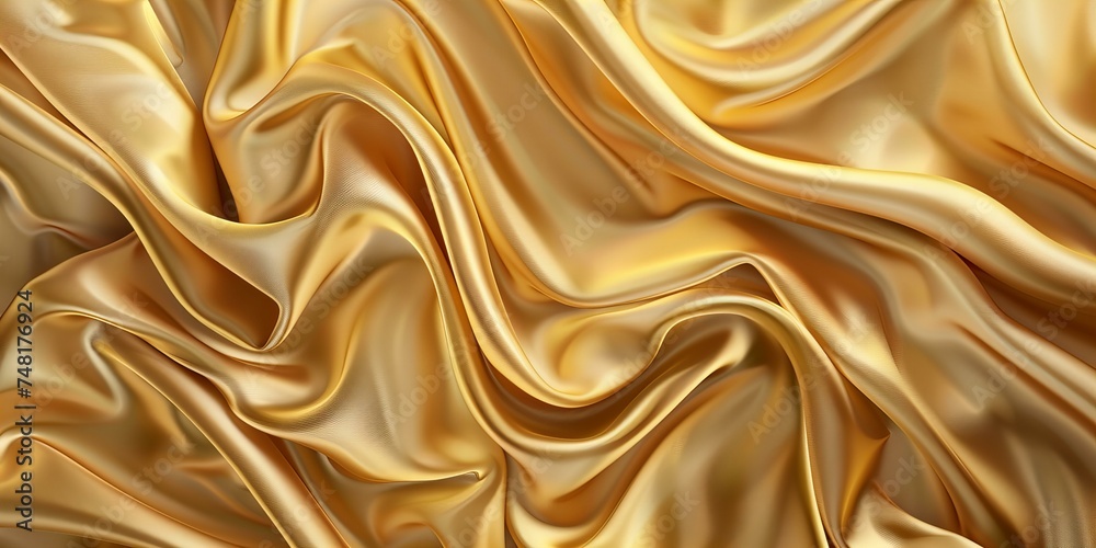 smooth golden silk, creased texture background