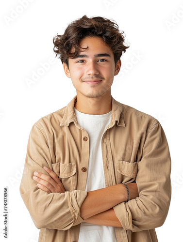 Photo of a young student smiling with transparent background