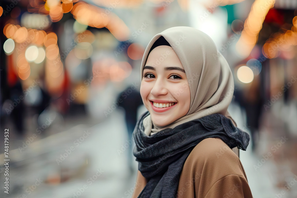 Smiling Woman in Headscarf