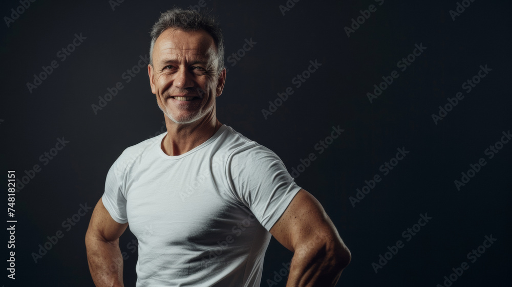 Smiling fit senior man, portrait of healthy aging and positive lifestyle. Smiling fit senior man, portrait of healthy aging and positive lifestyle.
