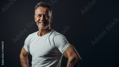 Smiling fit senior man, portrait of healthy aging and positive lifestyle.