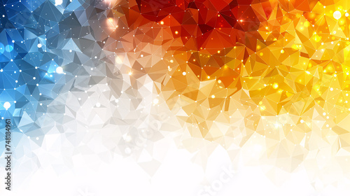 Vibrant gradient of blue to yellow, polygon shapes creating a dazzling abstract visual effect photo