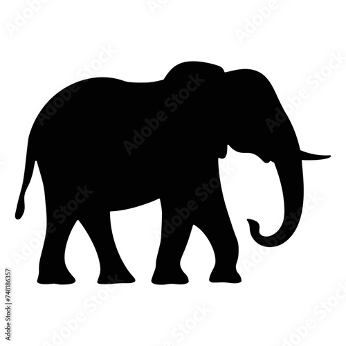 
Elephant silhouette, Hand Drawn Silhouette of African and Indian elephant, Vector illustration