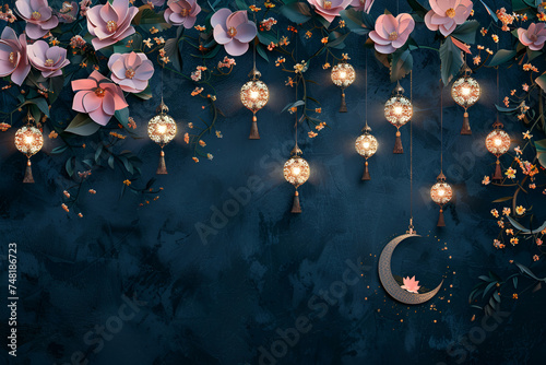 Black Background for eid mubarak, eid al fitr,muslim,islamic.geenrative ai