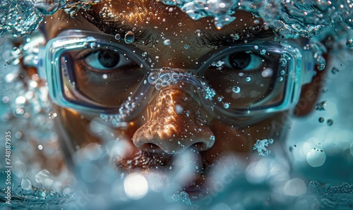 A shot of an swimmer's face...