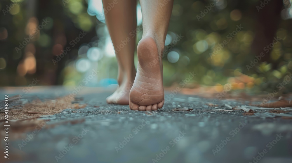 Clumsy Misstep: Person Accidentally Steps on Own Foot in Embarrassing Blunder Clumsy Misstep: Person Accidentally Steps on Own Foot in Embarrassing Blunder