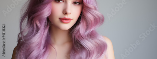 Lavender Dreams  Portrait of a Woman with Stylish Hair