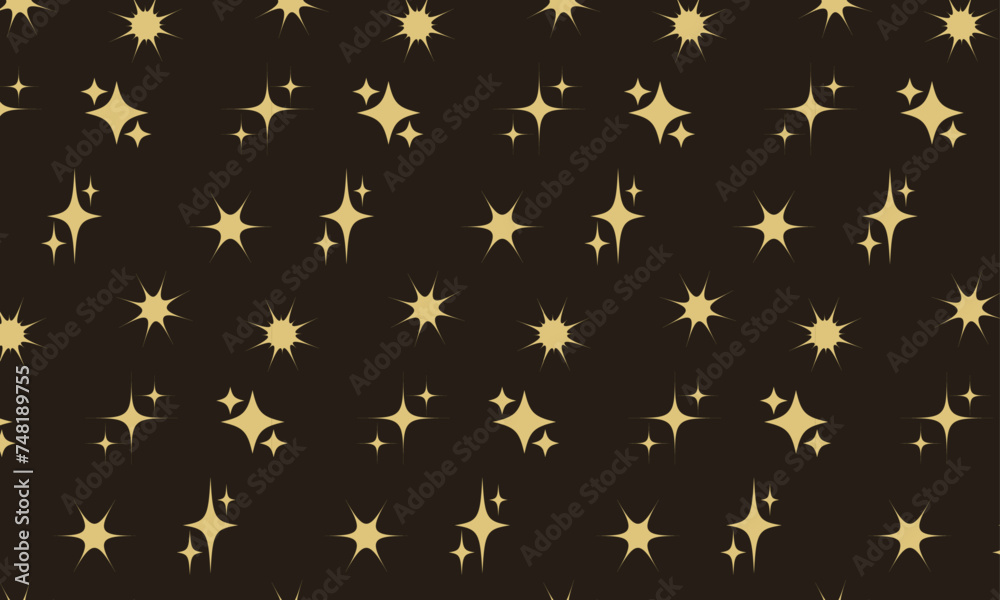 Pattern with golden stars on dark background.
Pattern with golden stars on dark background.
