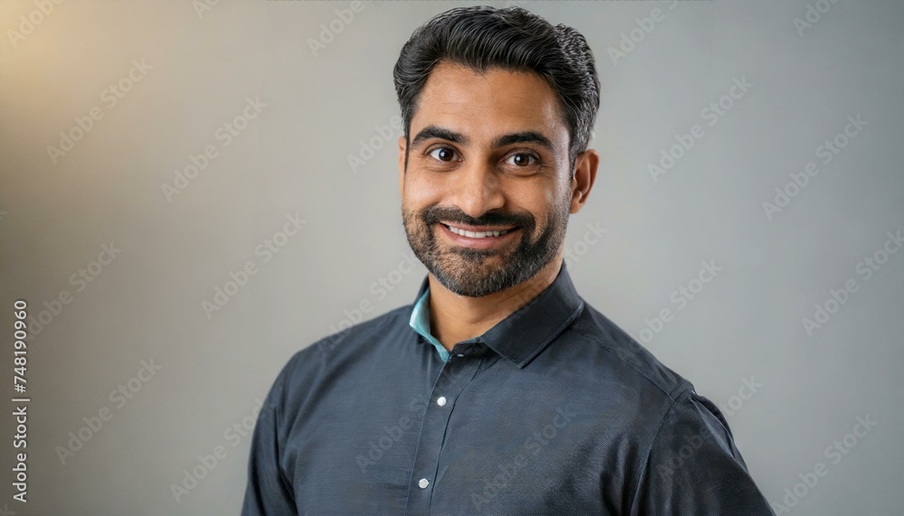 Obraz premium Portrait of a dignified Middle Eastern man in his fifties, gazing confidently at the camera