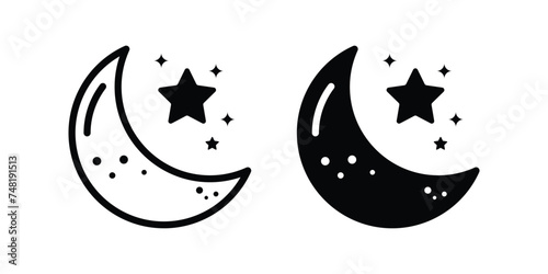 Moon icon. sign for mobile concept and web design. vector illustration