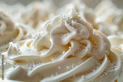 Close-Up of Whipped Vanilla Ice Cream in Soft Light