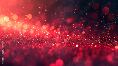 Red bokeh  dust effect. Red particles  abstract glitter. Texture for graphics programs.