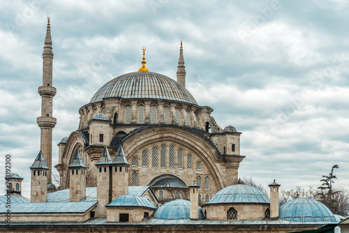 View of the Nuruosmaniye Mosque in Istanbul city, Turkey. photo