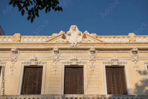 Historic buildings on Paseo del Prado at Calle Refugio Street in the morning in Old Havana (La Habana Vieja), Cuba. Old Havana is a World Heritage Site. 