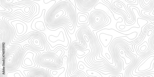 Topographic map background geographic line map with seamless white paper wave design. The black on white contours vector topography stylized height of the lines map. 