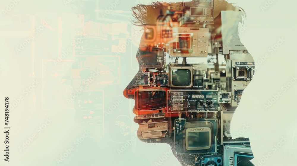 The Future of Innovation: Evolution of Technology Through Creative Double Exposure Contrast The Future of Innovation: Evolution of Technology Through Creative Double Exposure Contrast