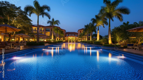 Background Indulge in the luxury of a highend resort complete with lush amenities and impeccable service. © Justlight