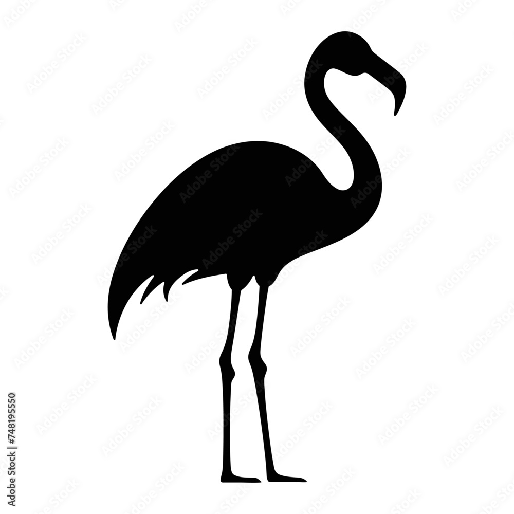 Fototapeta premium Flamingo silhouette, Cute isolated flamingo icon design vector illustration