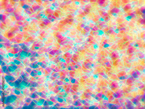 Colorful abstract netlike pattern of glitter  with digital glow effect