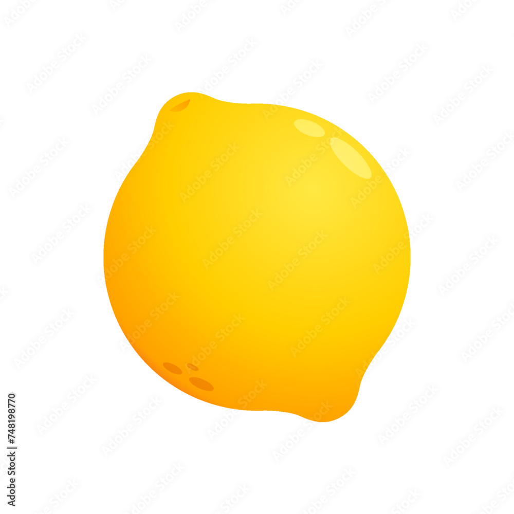 Lemon cartoon vector. Lemon on white background.