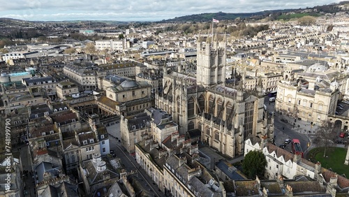 Bath Abbey , Bath city centre Uk drone,aerial  . photo