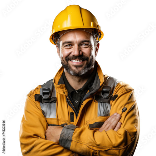 Photo of a smiling worker on transparent background © talkative.studio