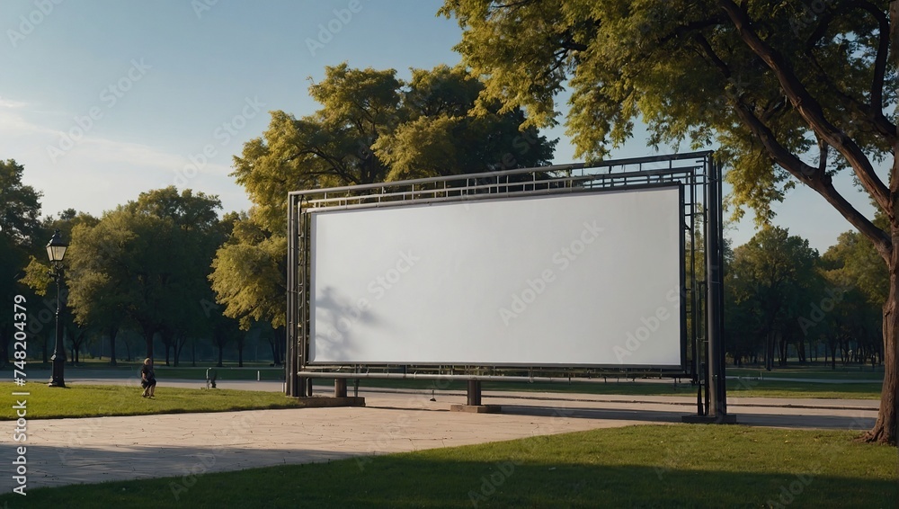 Obraz premium Huge billboard mockup in the park