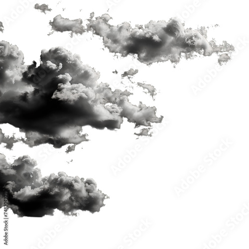 Ethereal Monochromatic Cloudscape with Stardust, Generative AI