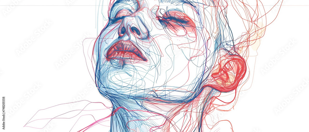 Human Rawness Sketchy minimalist portrait art focusing on expressive lines and the ...