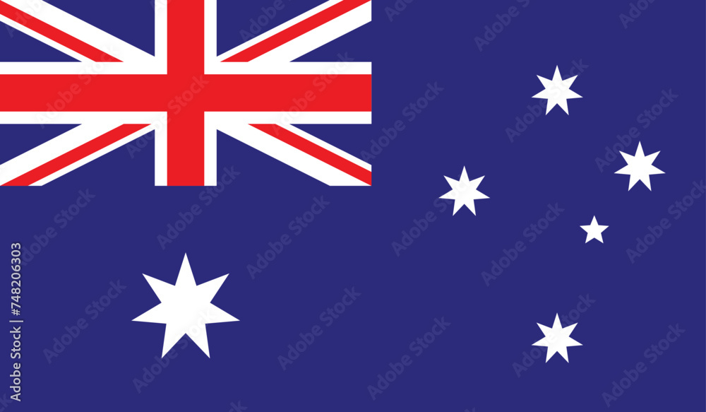 National Flag of Australia, Background Flag, Australia sign - obrazy, fototapety, plakaty 