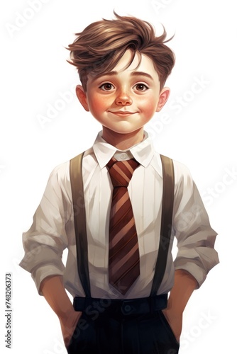 a cute schoolboy on white background © vectorstory