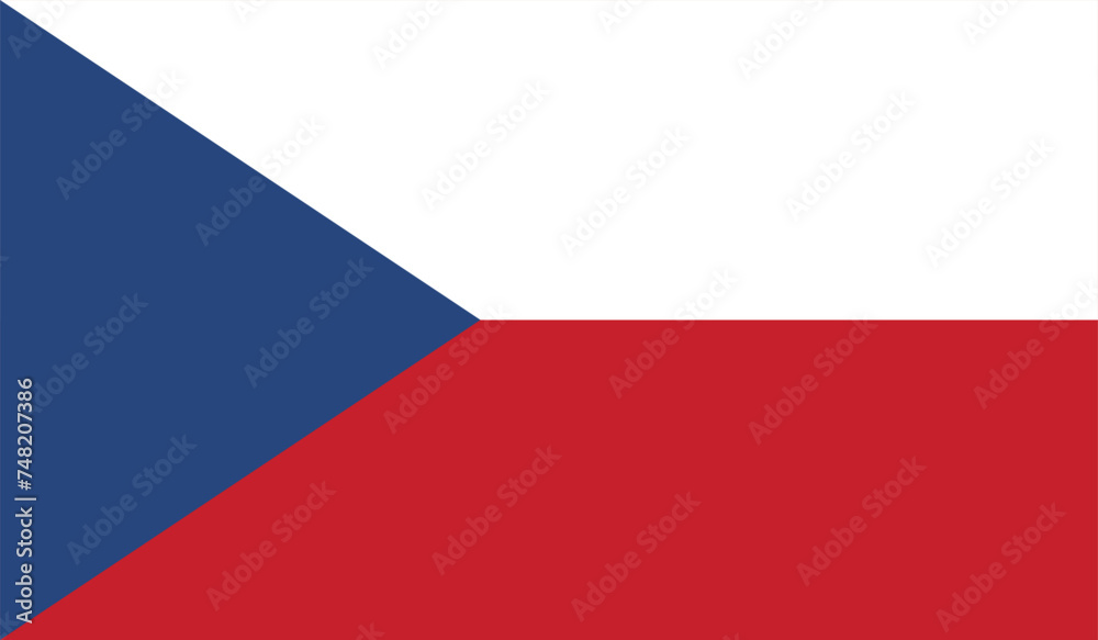 Czech Republic Flag | National Flag of Czech Vector, Czech Republic sign - obrazy, fototapety, plakaty 