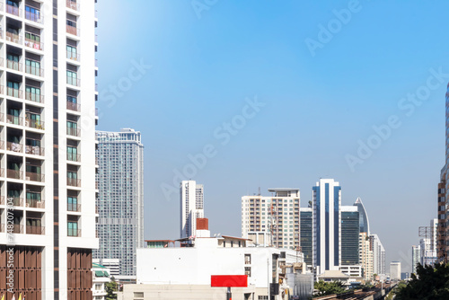 Wallpaper Mural Morning view of tall buildings and large buildings in the heart of the city. business buildings in big cities Torontodigital.ca