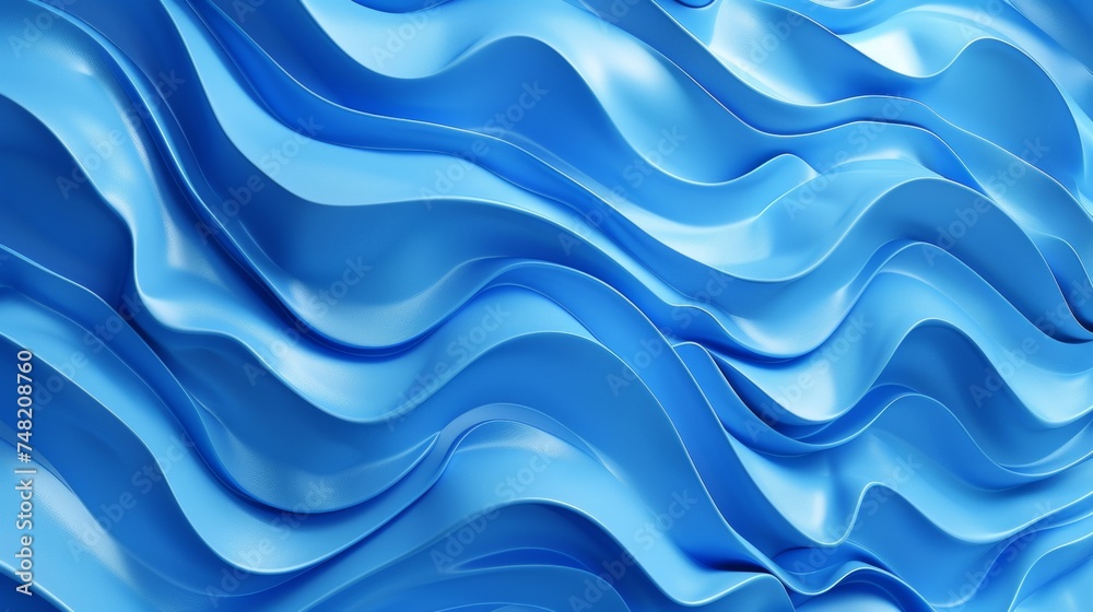 Blue Wavy Pattern 3D Render Blue Wavy Pattern 3D Render