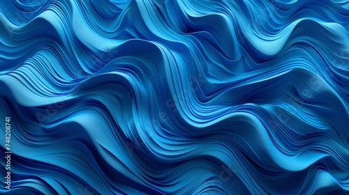 Blue Wavy Pattern 3D Render © Murad Moyubov