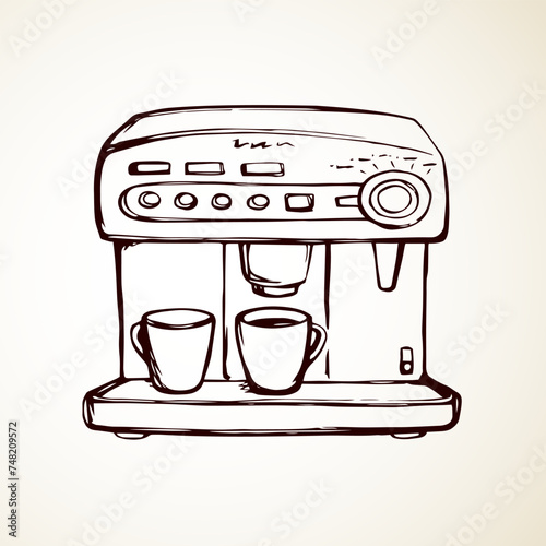 Coffee maker. Vector drawing