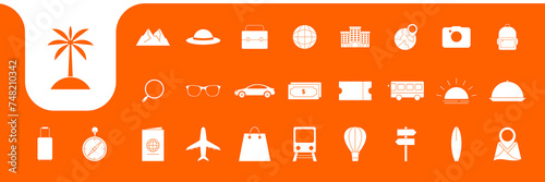 travel icon set collection design vector