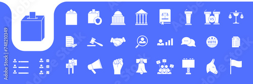 political icon set collection design vector