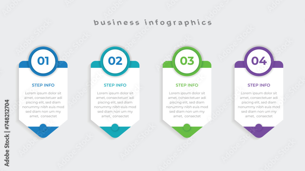 Business infographics Numbers 4 options or steps. Vector illustration design - obrazy, fototapety, plakaty 