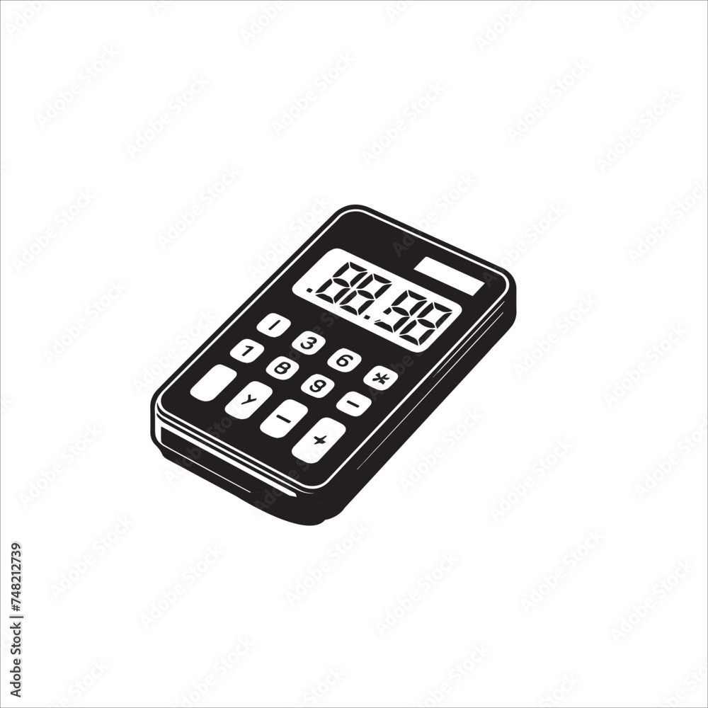 Silhouette calculator icon on white background Silhouette calculator icon on white background