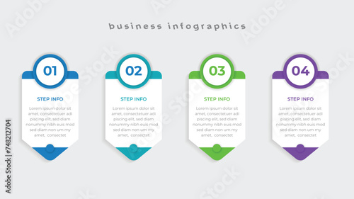 Business infographics Numbers 4 options or steps. Vector illustration design photo