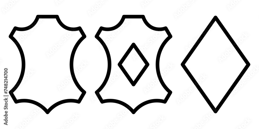 Genuine and artificial leather icon set Genuine and artificial leather icon set