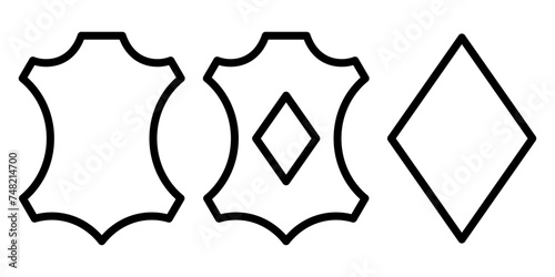 Genuine and artificial leather icon set